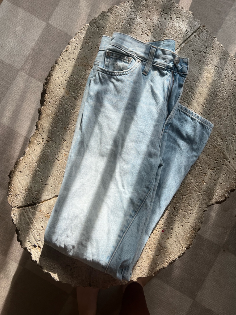 Women's Straight Leg Light Blue Denim Jeans